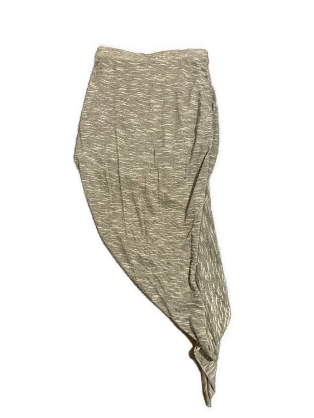 Hommage Gray Draped Twist Front Asymmetrical Midi Skirt Rayon Small